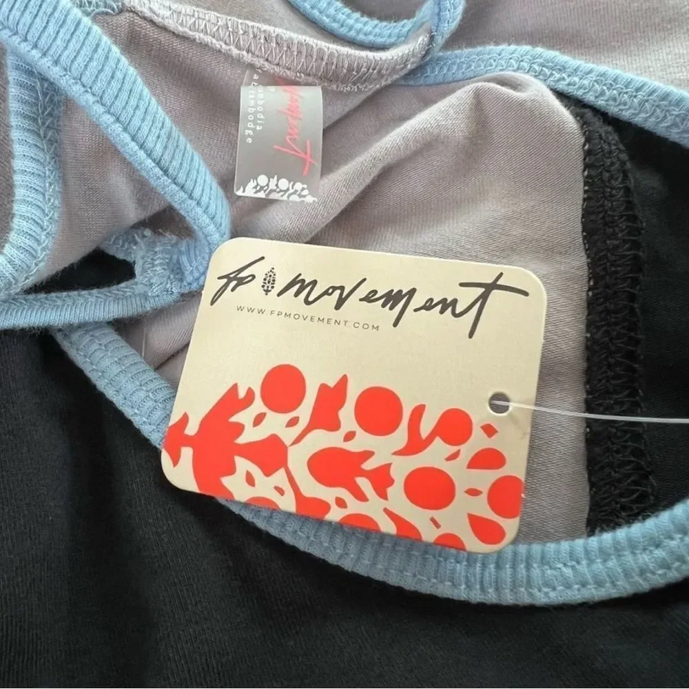 NWT Free People Movement Jumpsuit Overall Oversized Color Block Size S - Picture 9 of 12